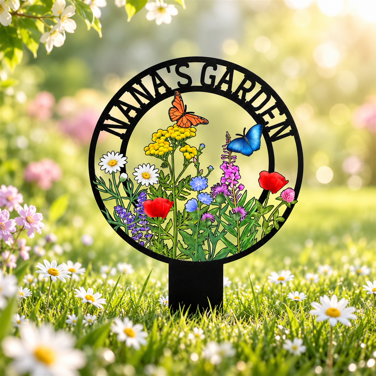 Personalized garden sign steel construction and finish