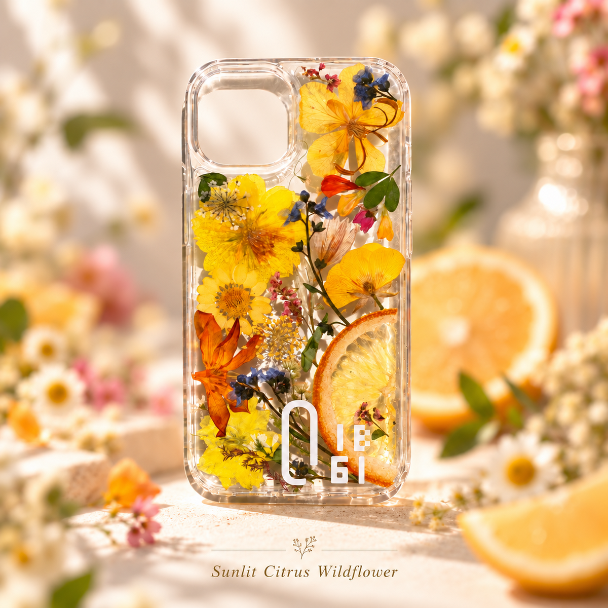Sunlit citrus wildflower clear phone case