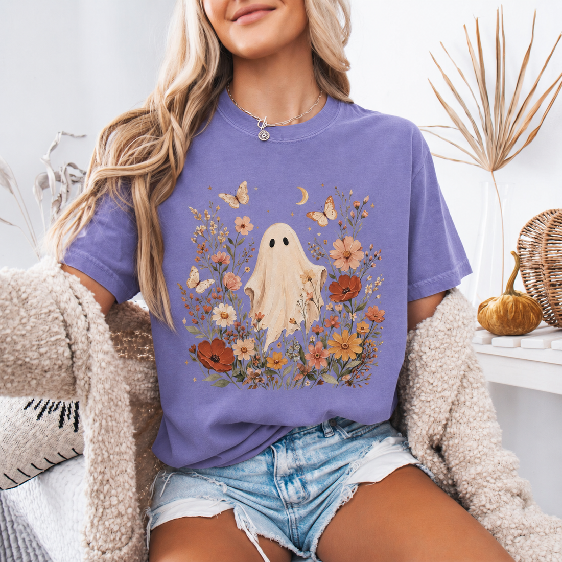 Floral Ghost Tee - Comfort Colors 1717 Heavyweight Garment-Dyed