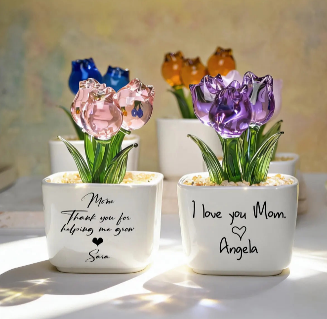 Glass Everlasting Tulips