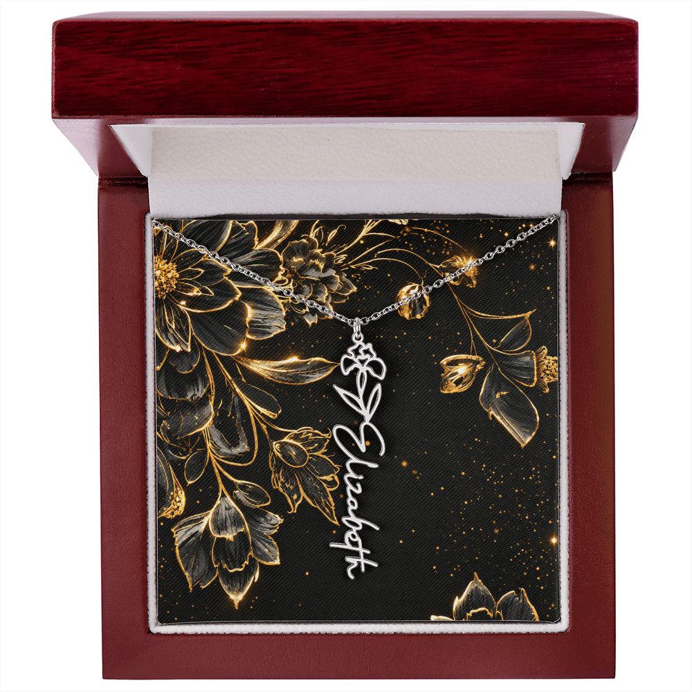 Personalized Birth Flower Name Necklace | Custom Floral Gifts