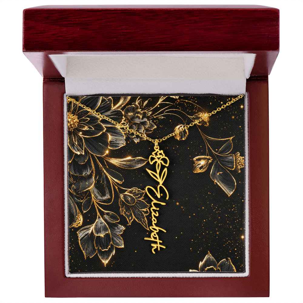 Personalized Birth Flower Name Necklace | Custom Floral Gifts