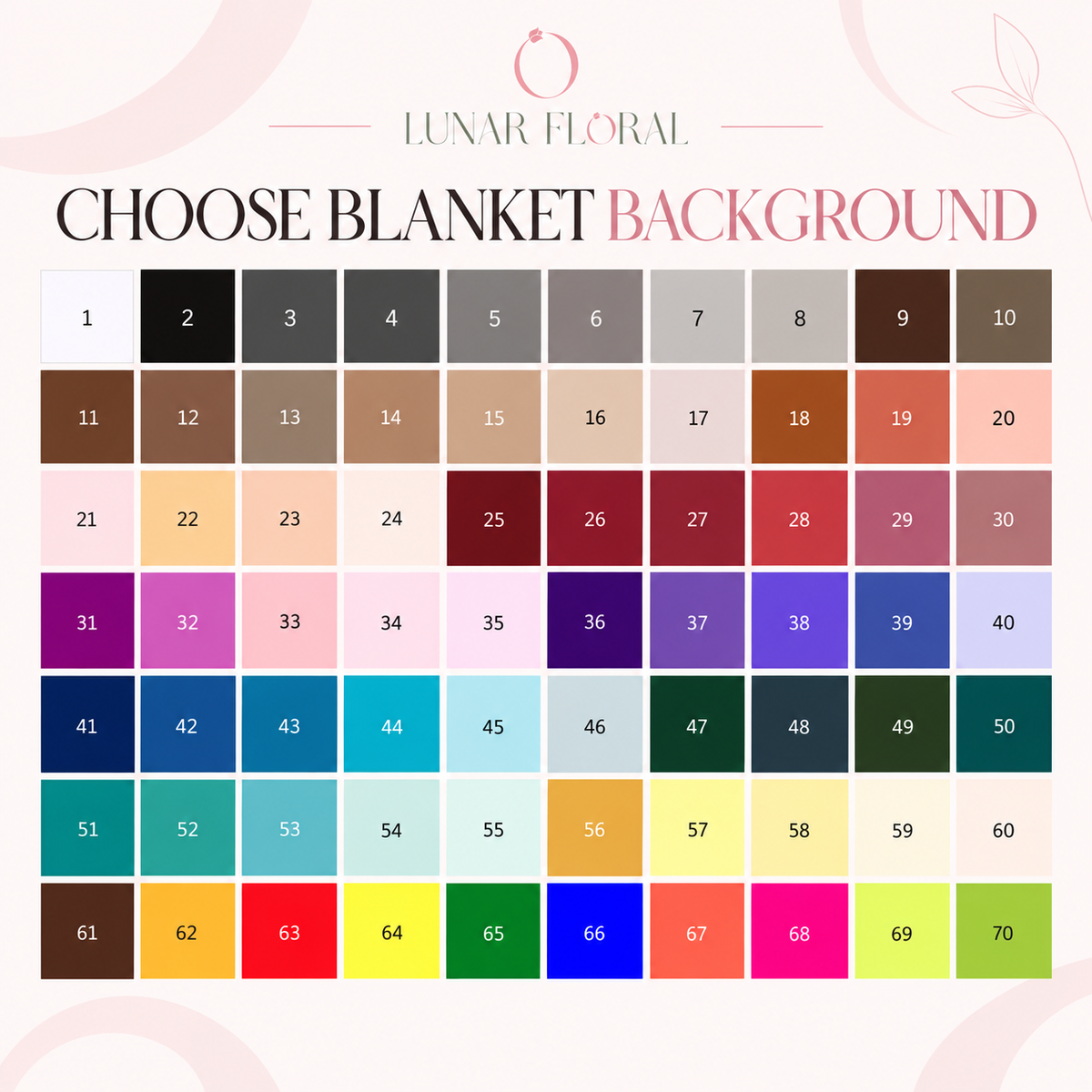 Blanket background color options