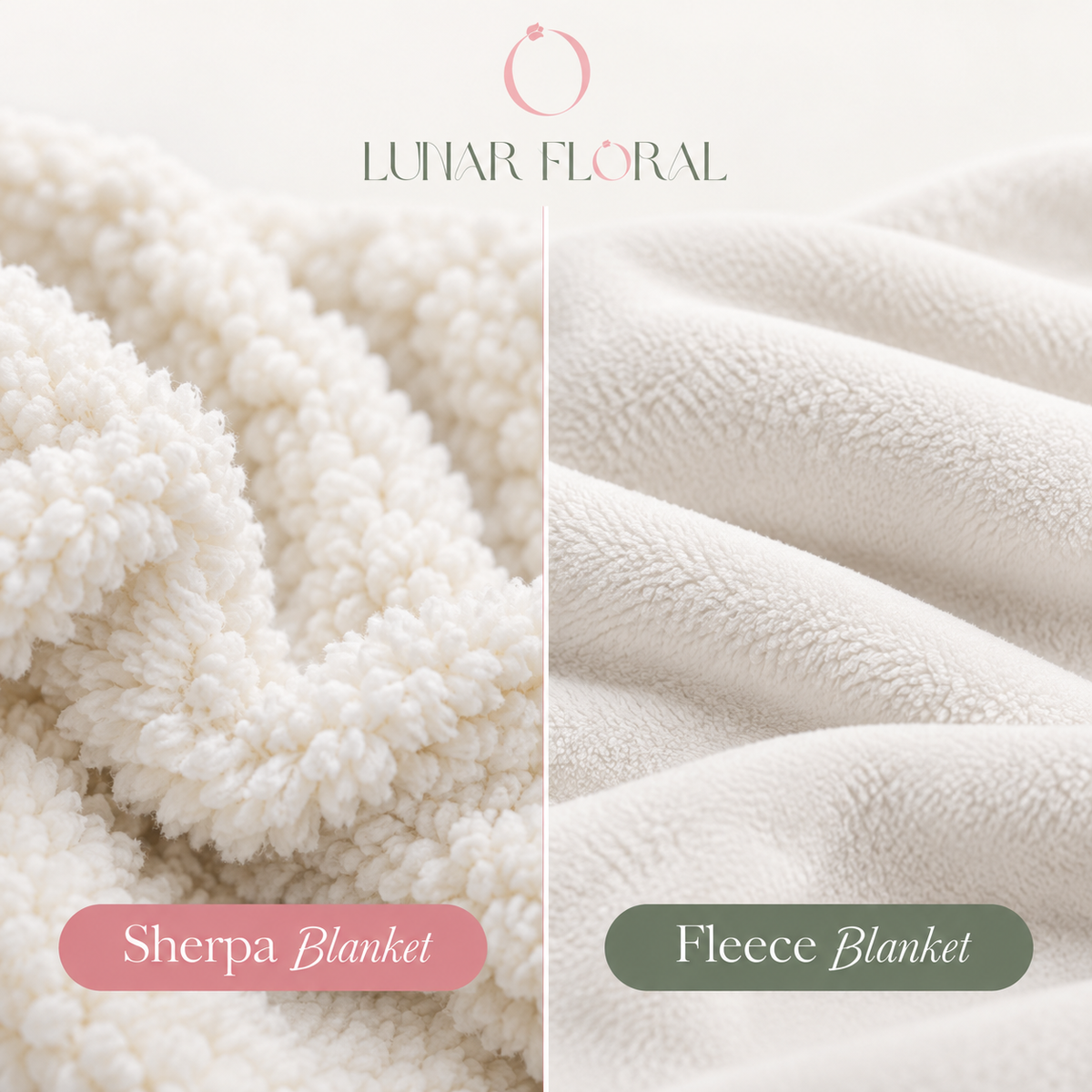 Sherpa and fleece blanket material comparison