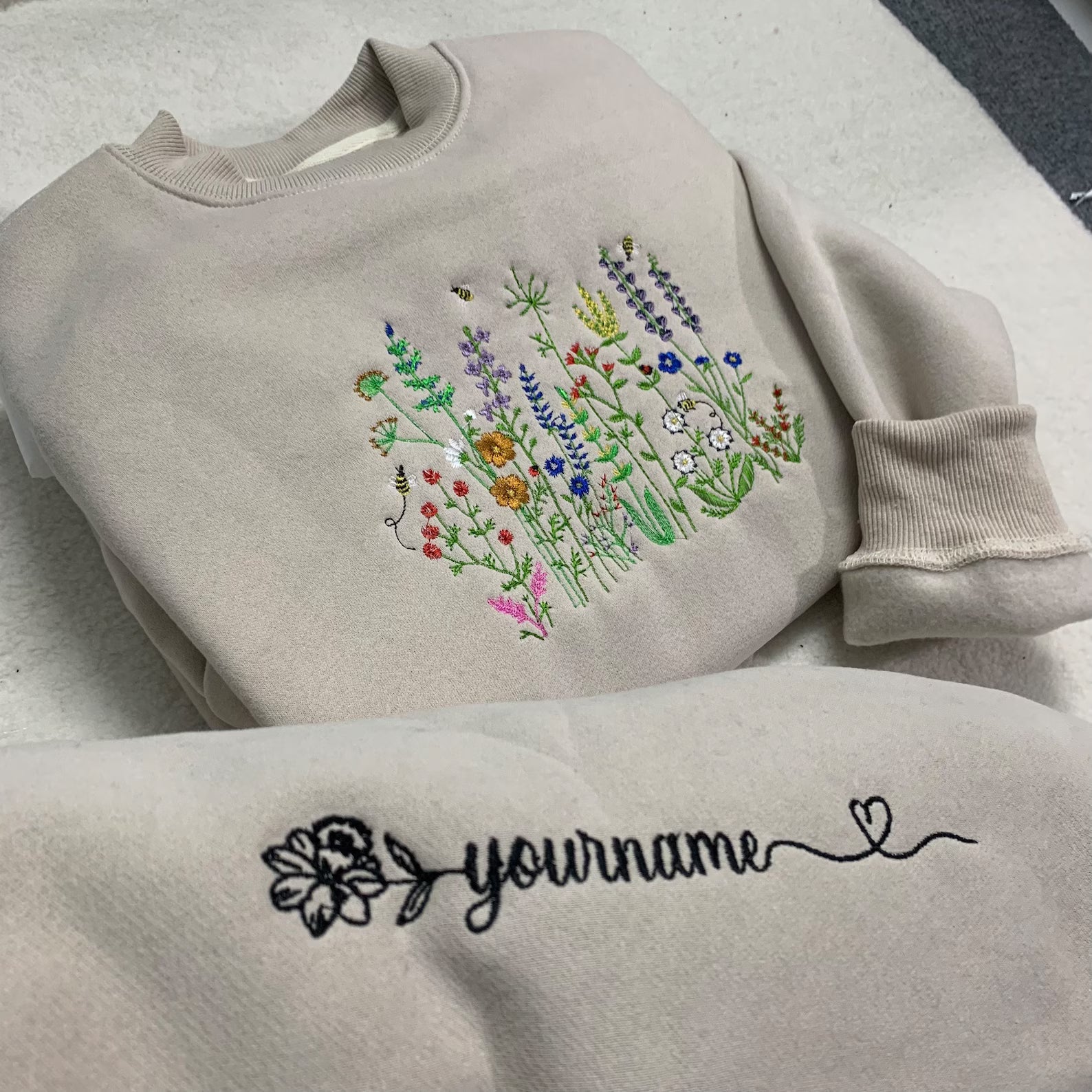 Wildflower with Your Name Embroidered Sweatshirt
