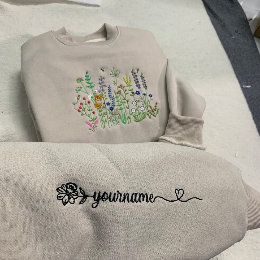 Wildflower with Your Name Embroidered Sweatshirt