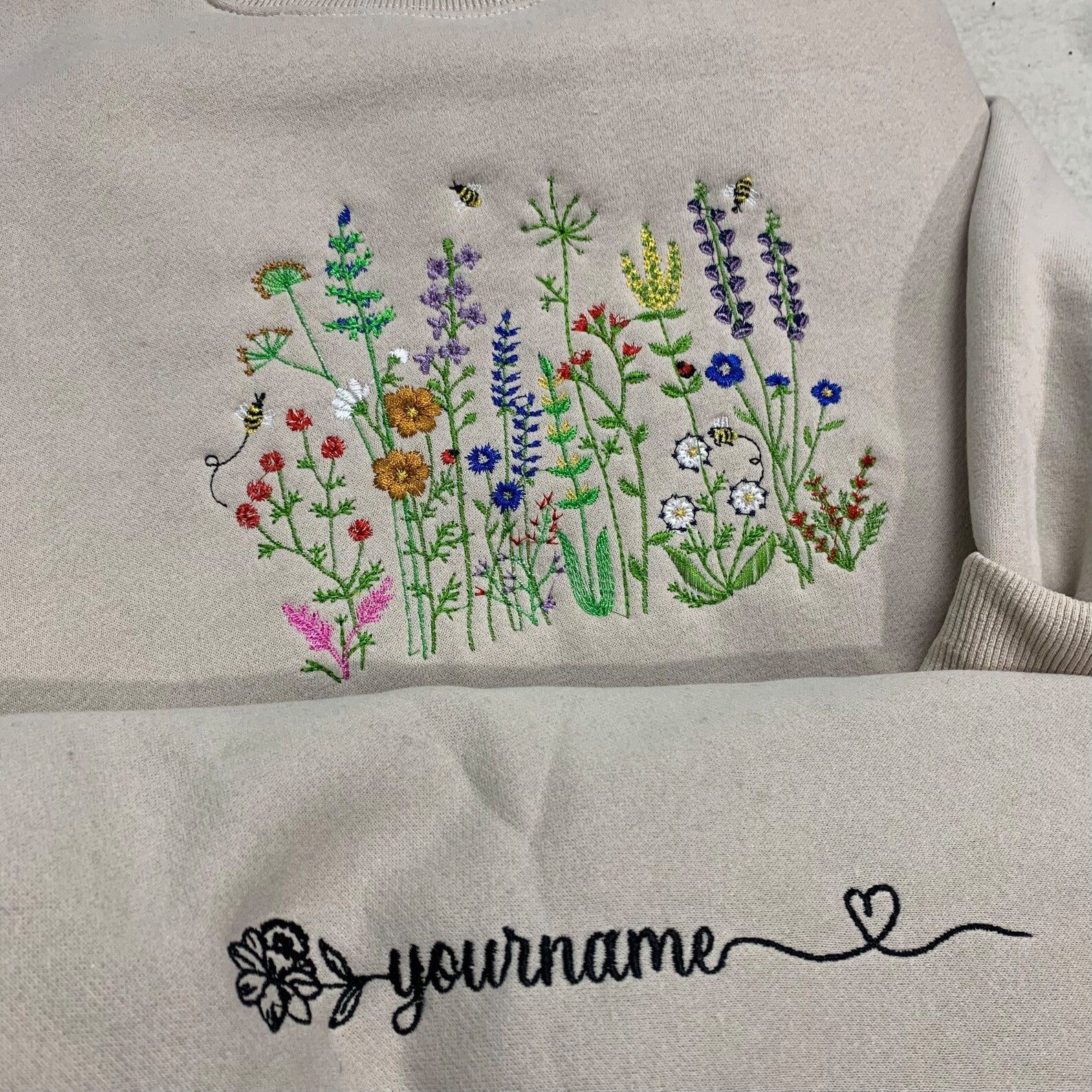 Wildflower with Your Name Embroidered Sweatshirt