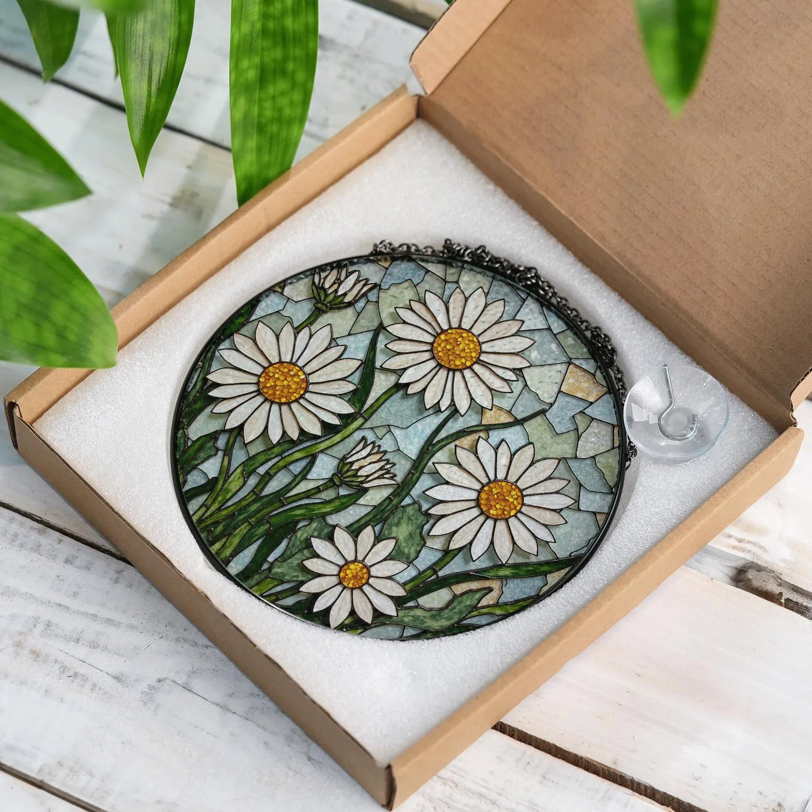 Daisy Stained Glass Suncatcher