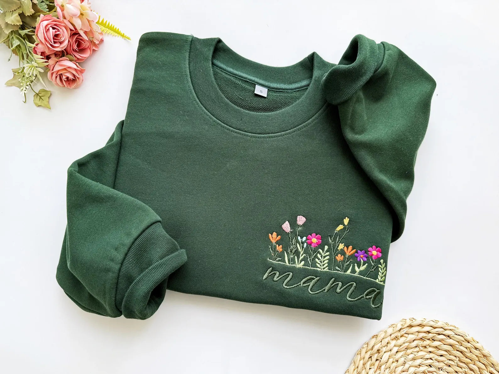 Custom Mama Embroidered Sweatshirt
