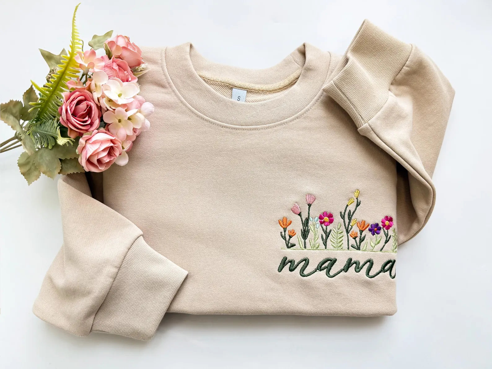 Custom Mama Embroidered Sweatshirt
