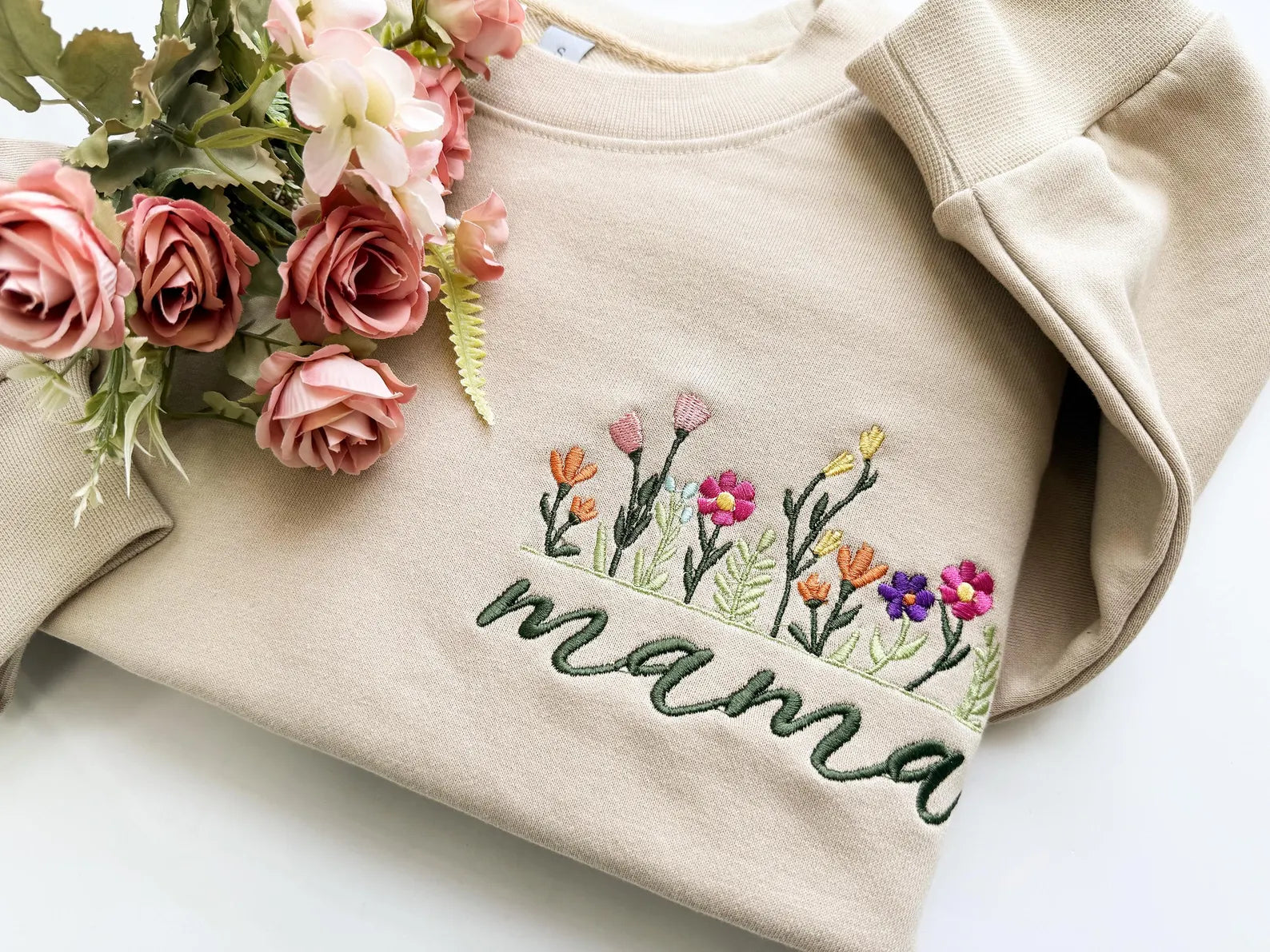 Custom Mama Embroidered Sweatshirt