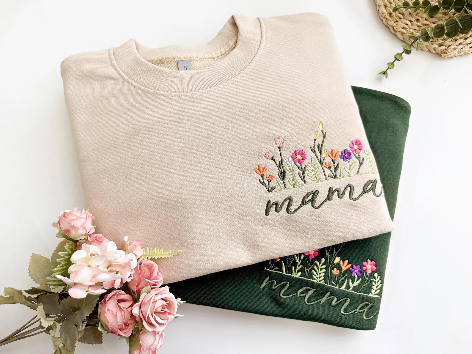 Custom Mama Embroidered Sweatshirt