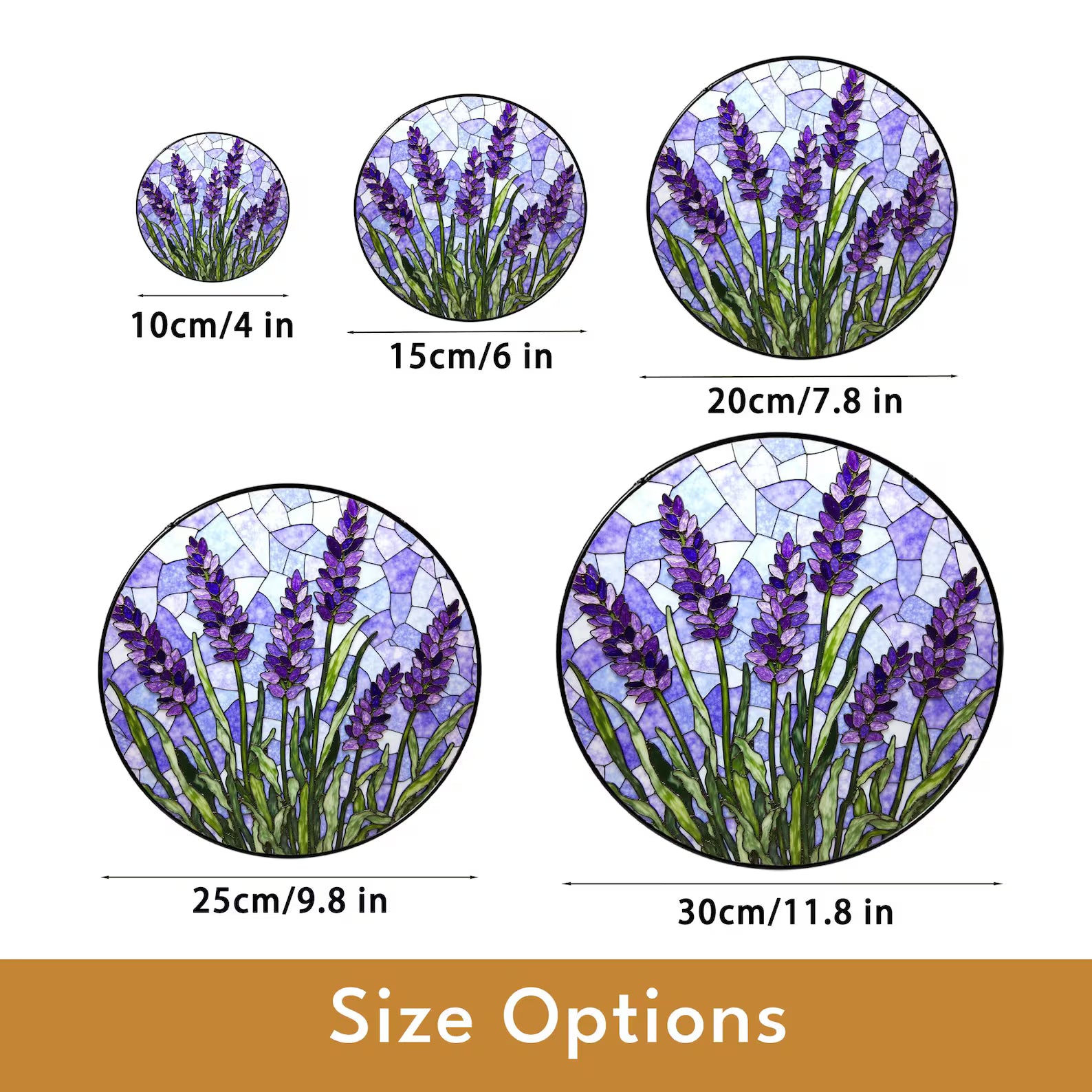Lavender Flower Stained Glass Suncatcher