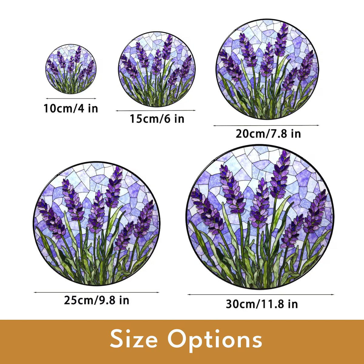 Lavender Flower Stained Glass Suncatcher