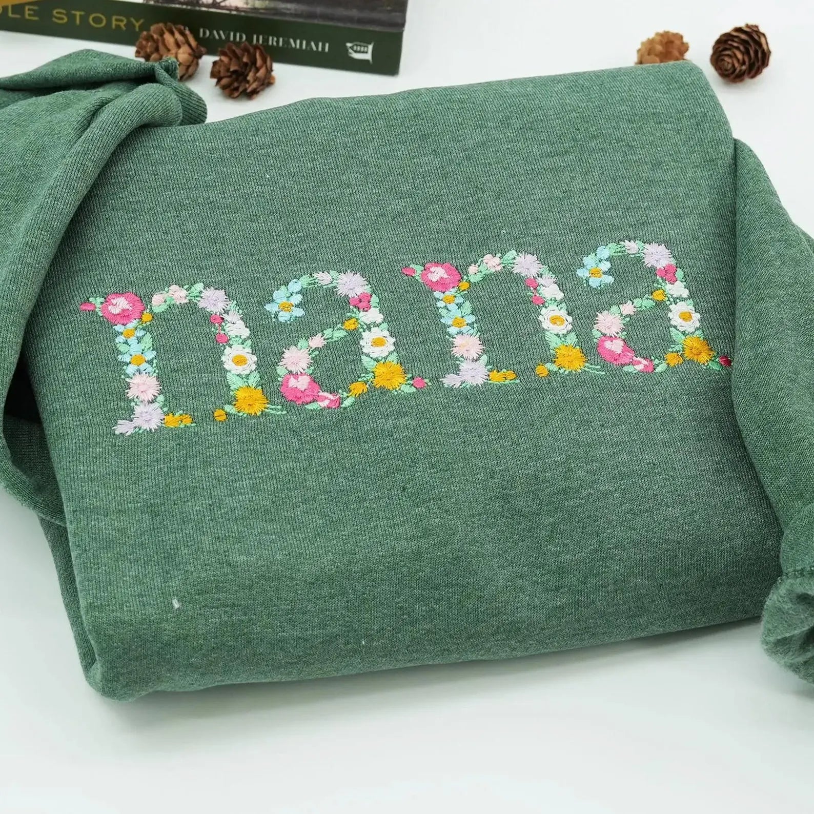 Custom Nana Floral Embroidered Sweatshirt