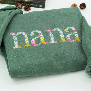 Custom Nana Floral Embroidered Sweatshirt
