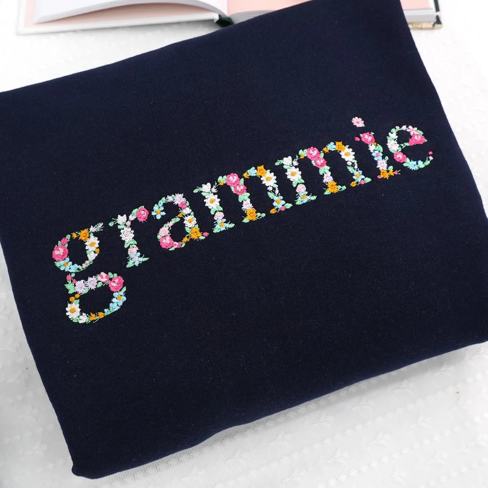 Custom Nana Floral Embroidered Sweatshirt