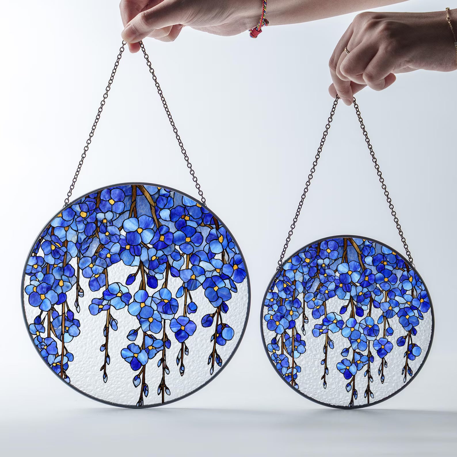 Forget Me Not Glass Suncatcher