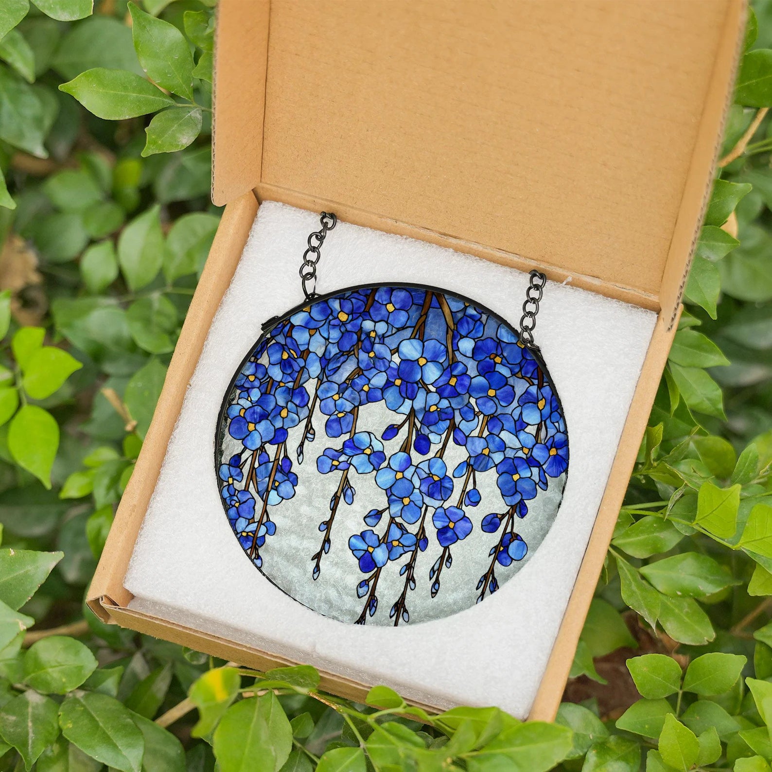 Forget Me Not Glass Suncatcher