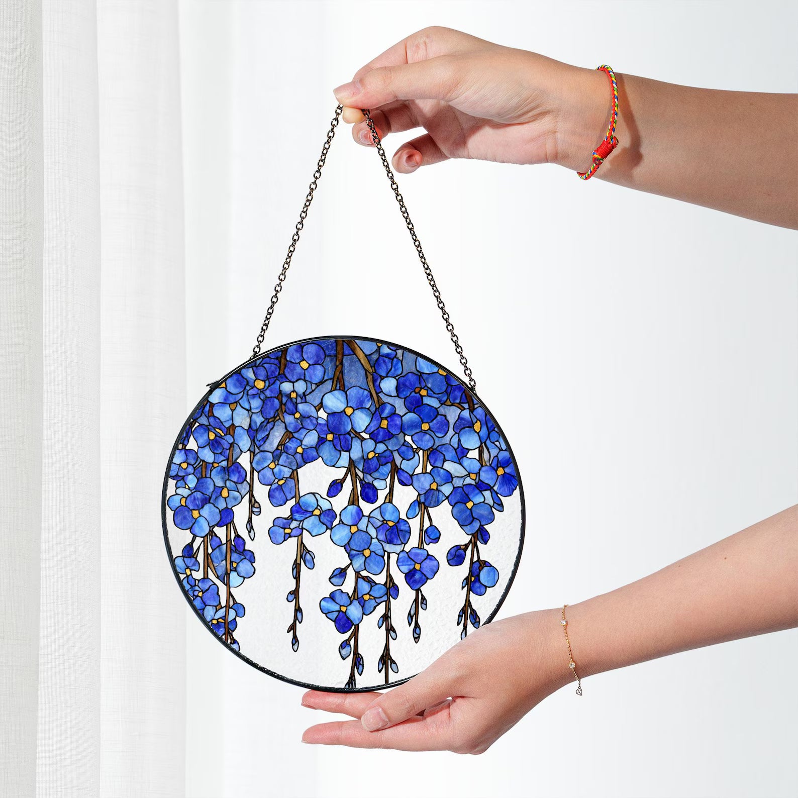 Forget Me Not Glass Suncatcher