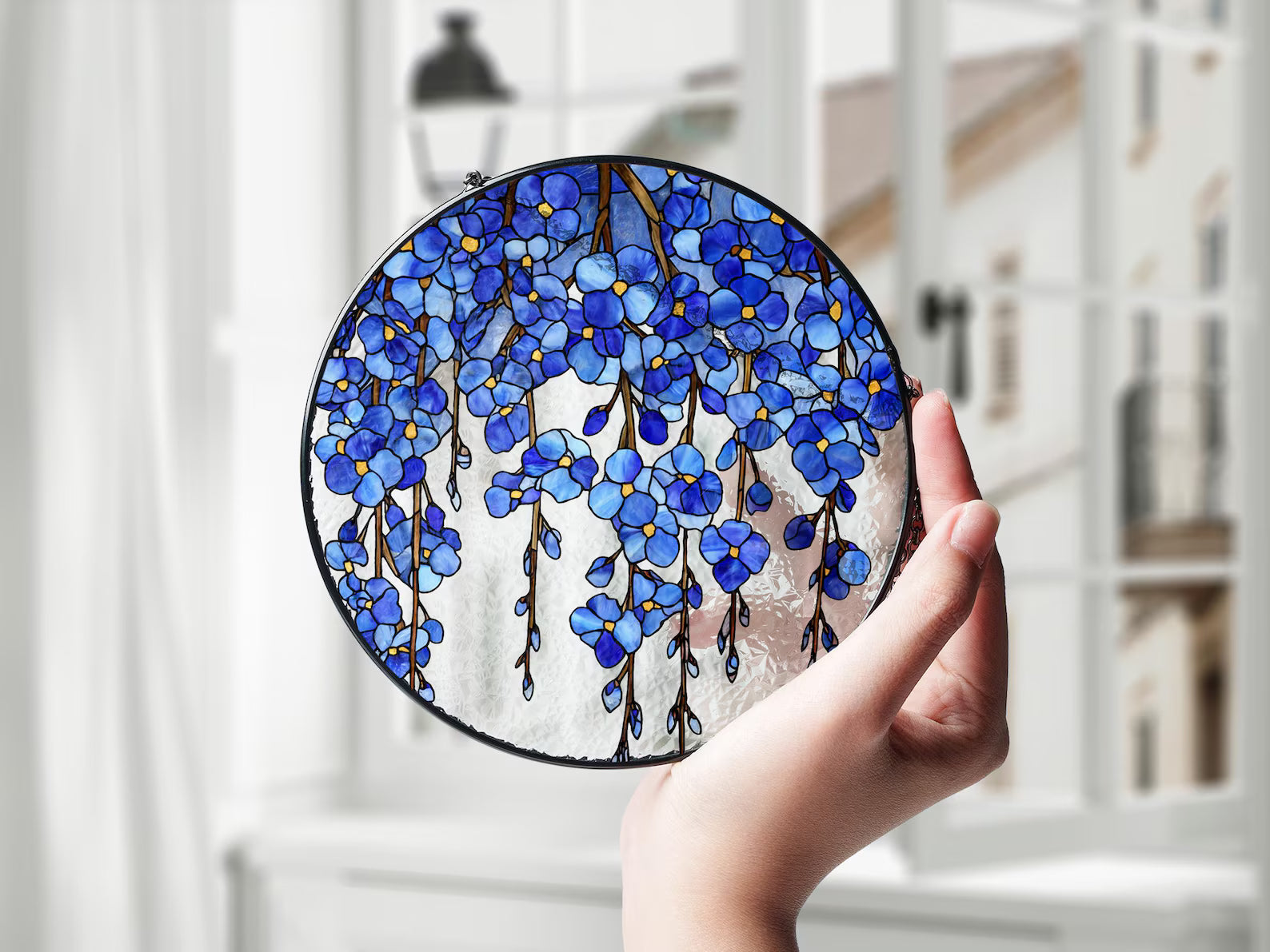 Forget Me Not Glass Suncatcher