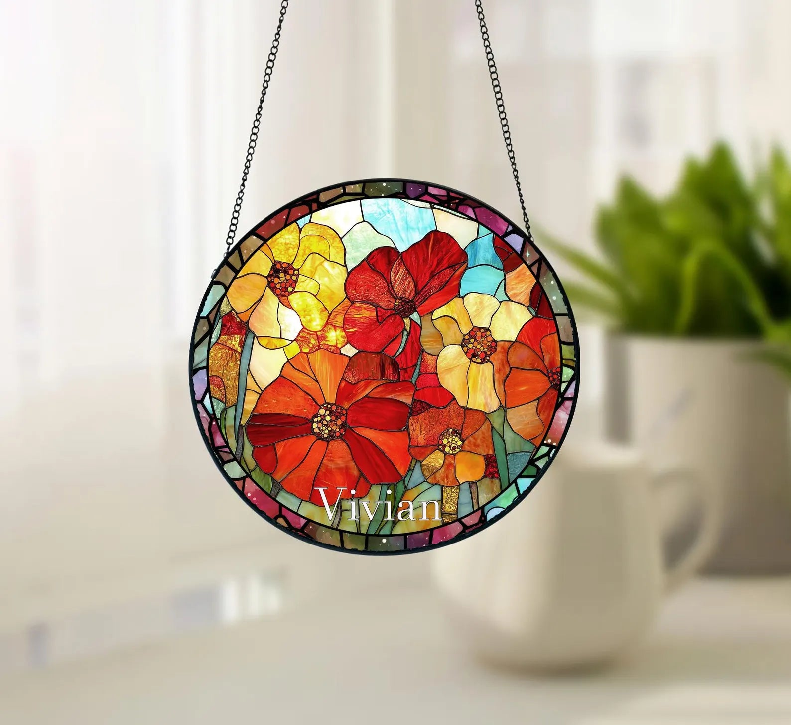 Personalized Birth Month Flower Suncatcher