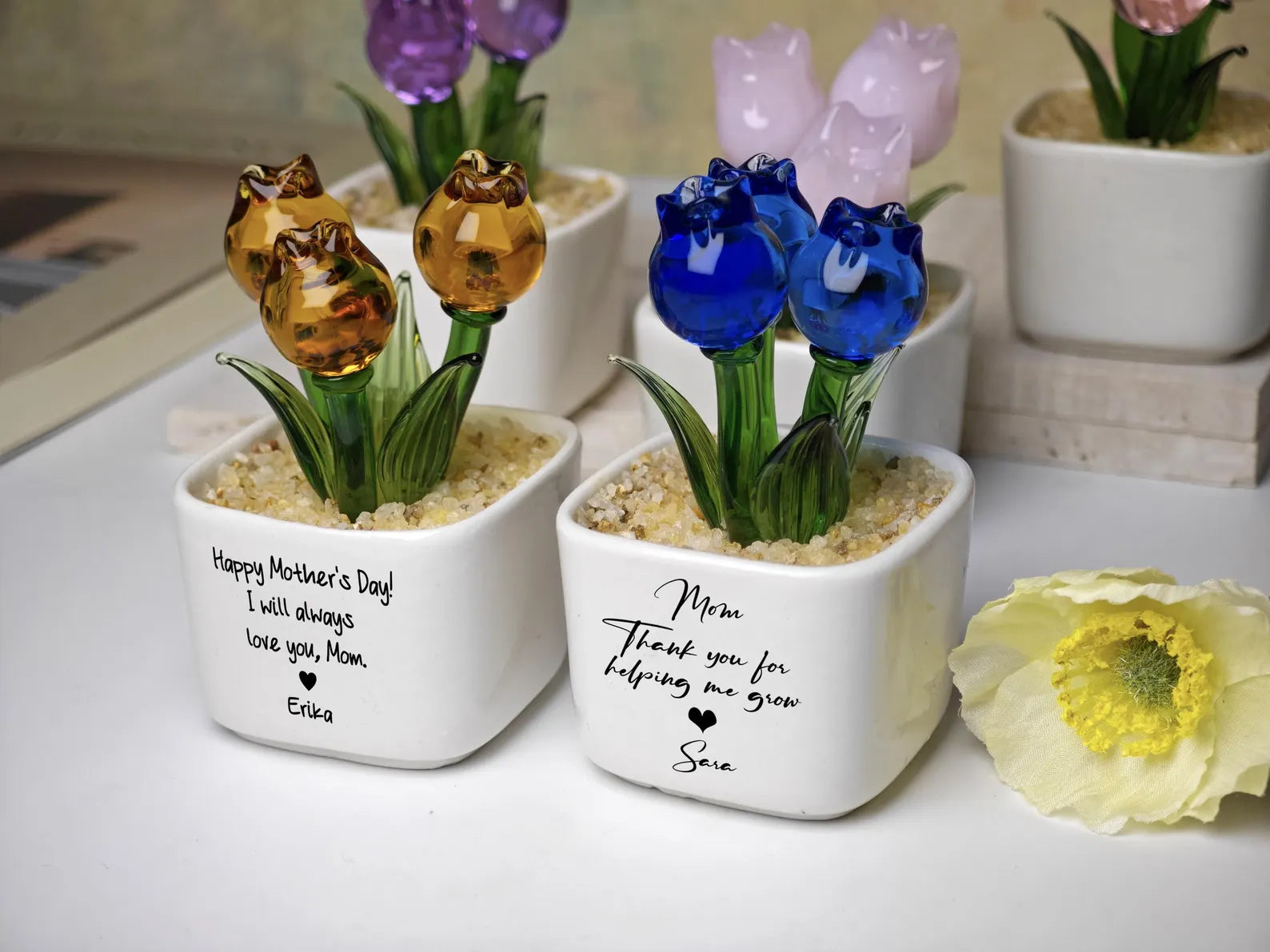 Glass Everlasting Tulips