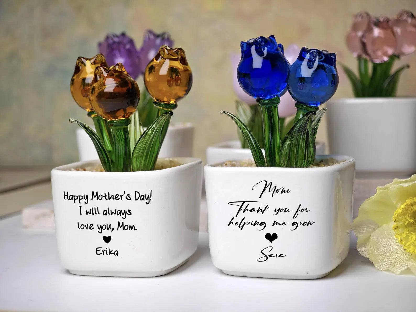 Glass Everlasting Tulips