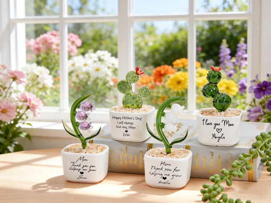 Handmade Glass Flower Pots