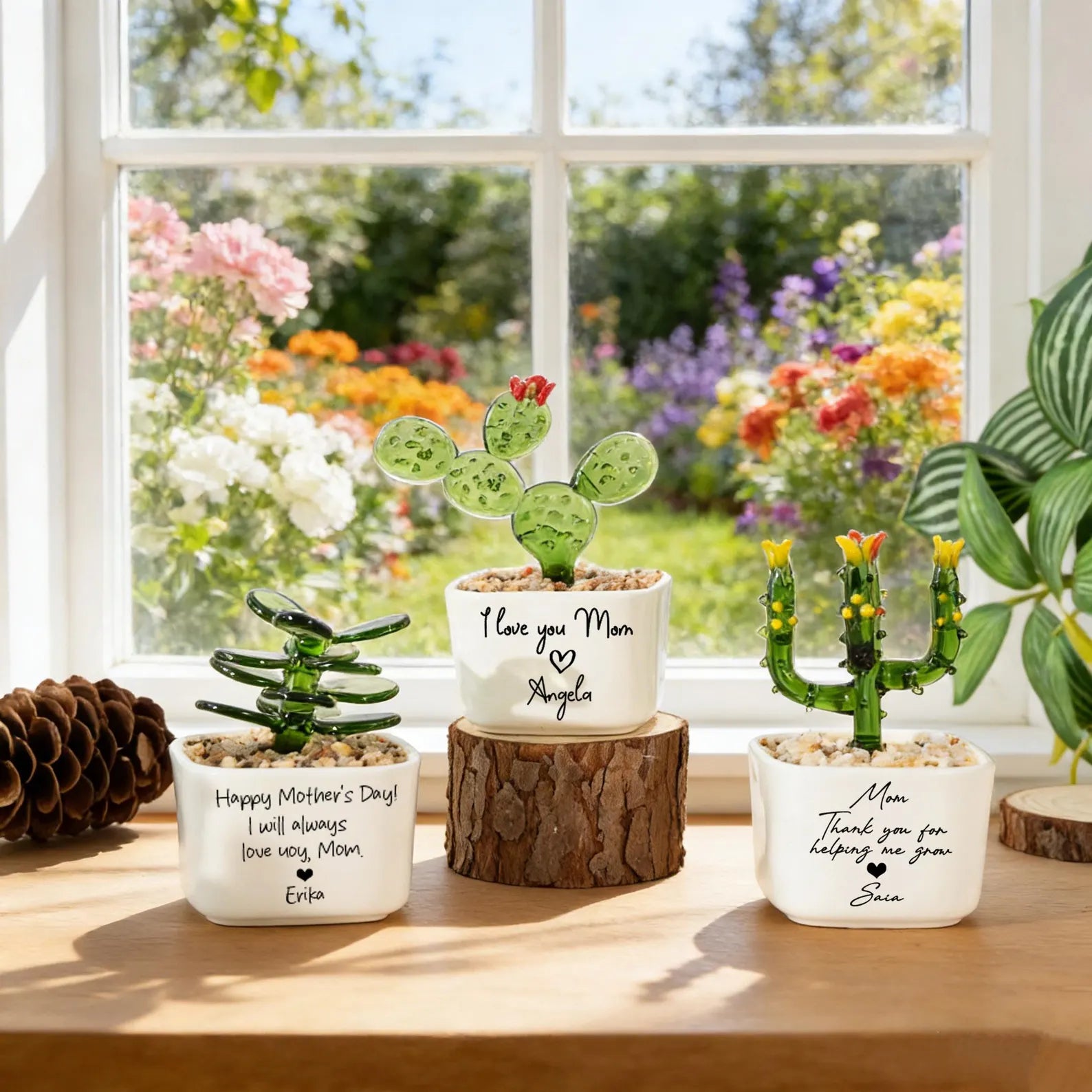 Handmade Glass Flower Pots