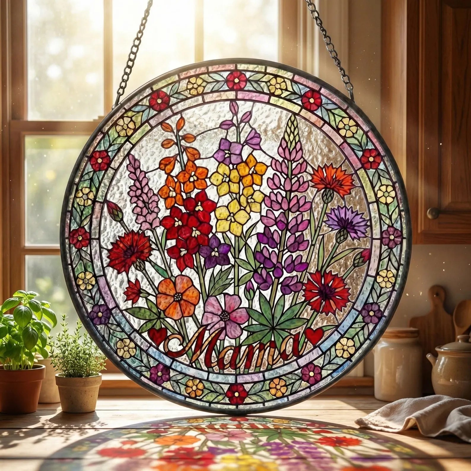 Personalized Mama Garden Suncatcher