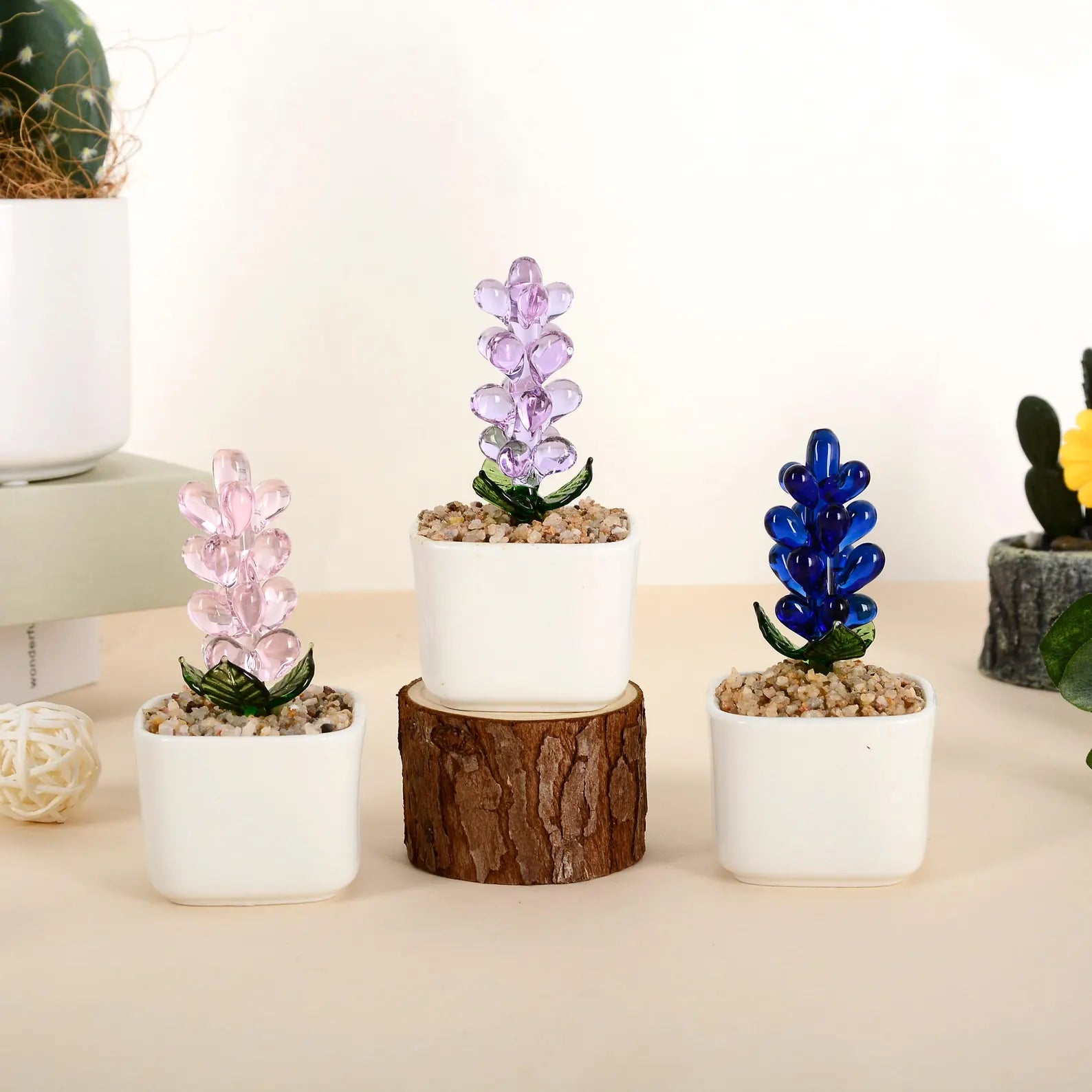 Handmade Glass Flower Pots
