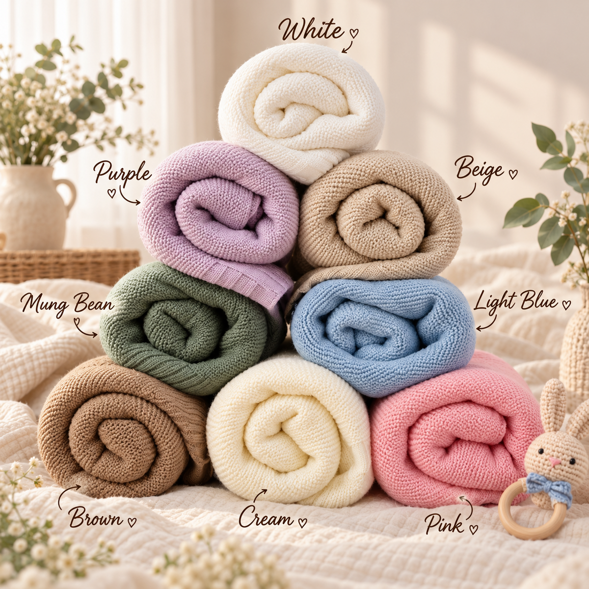 Color choices for the personalized goose garden baby blanket