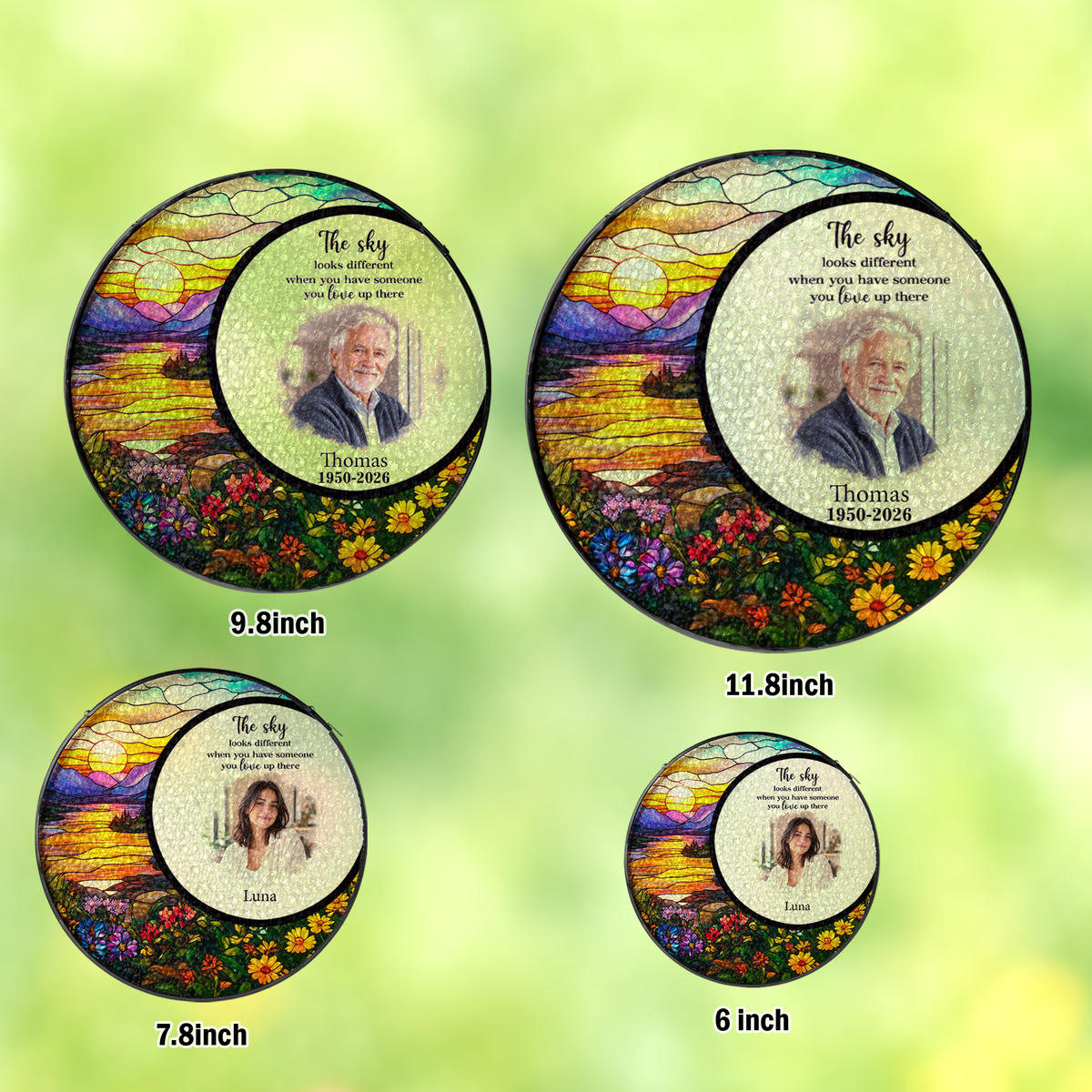 Memorial Suncatcher - Personalized Photo Stained Glass Keepsake