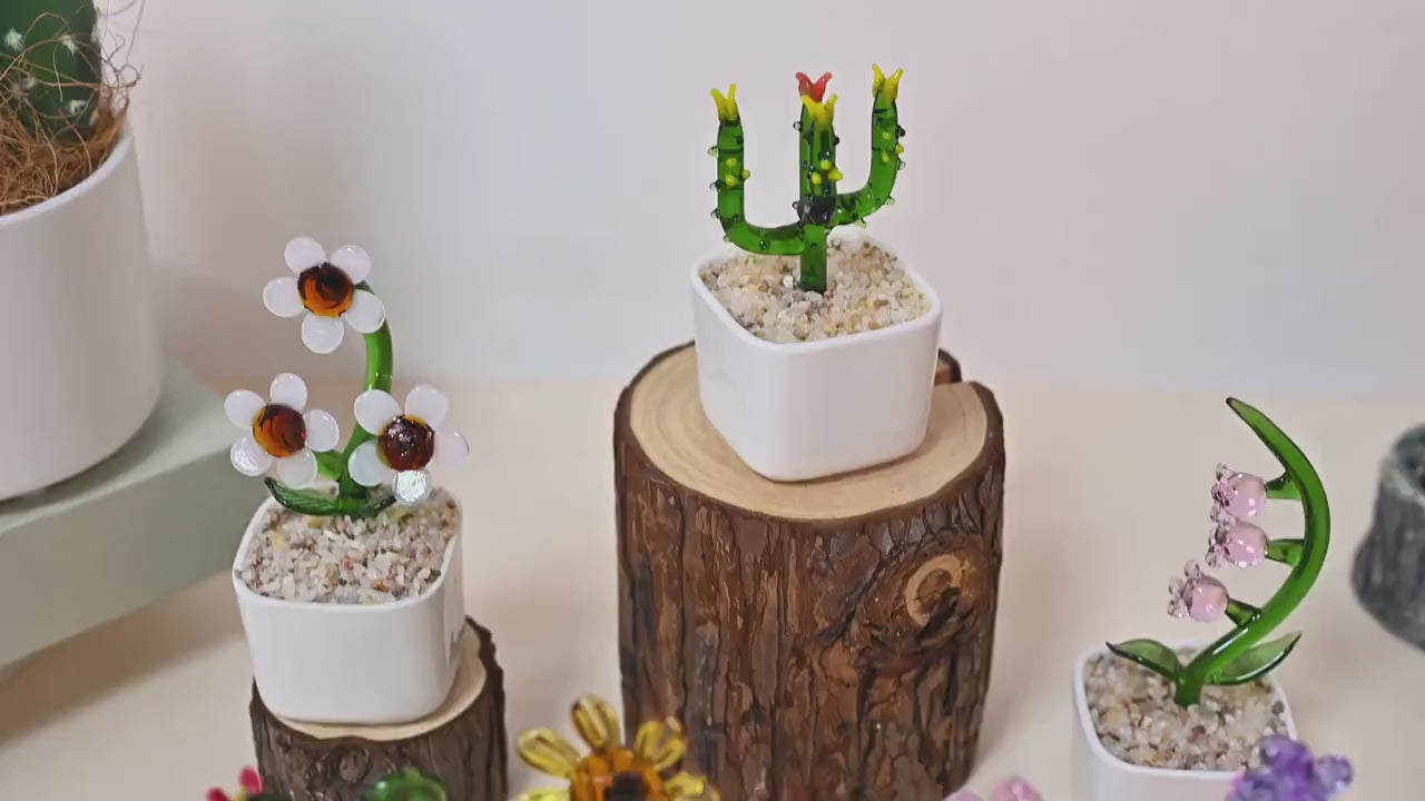 Handmade Glass Flower Pots