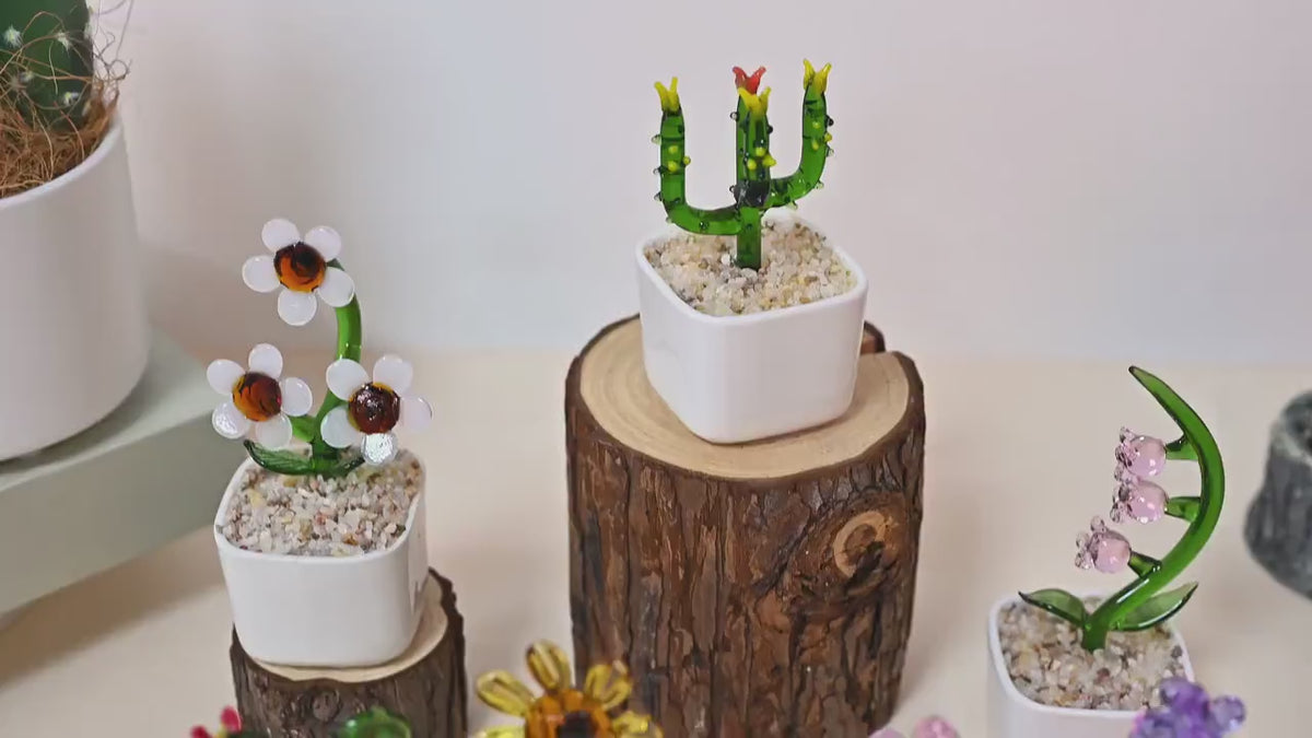 Handmade Glass Flower Pots