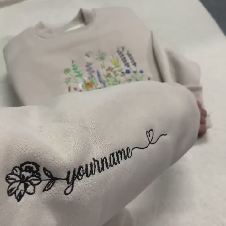Wildflower with Your Name Embroidered Sweatshirt